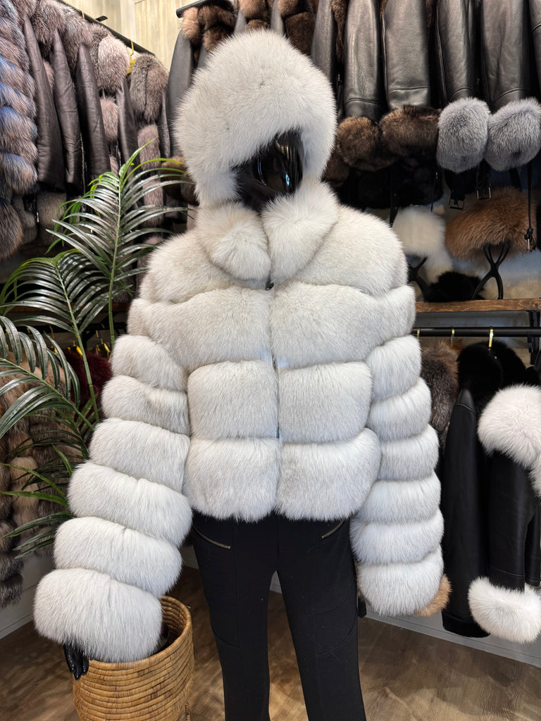 Natural White Fox Fur Jacket