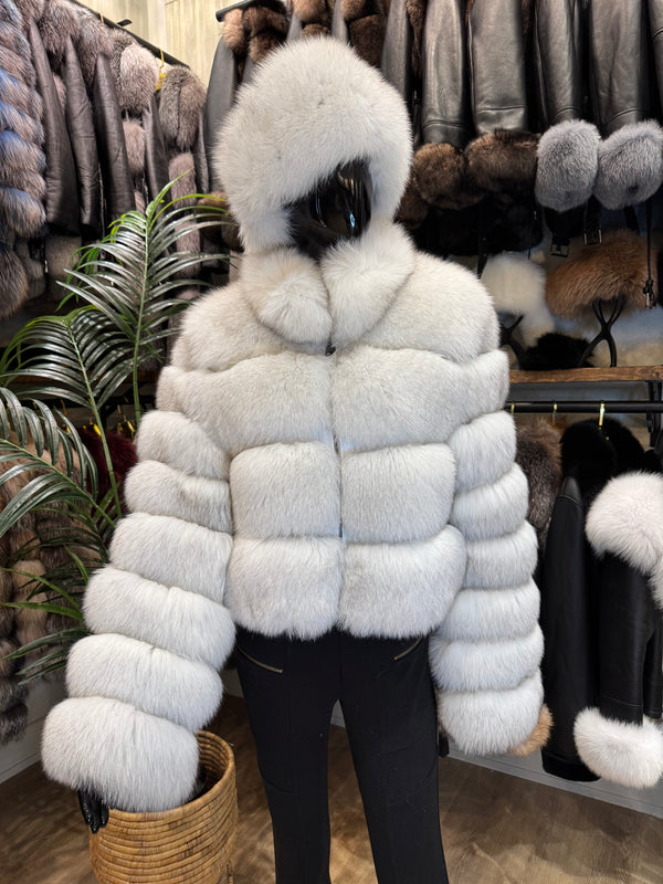 Natural White Fox Fur Jacket