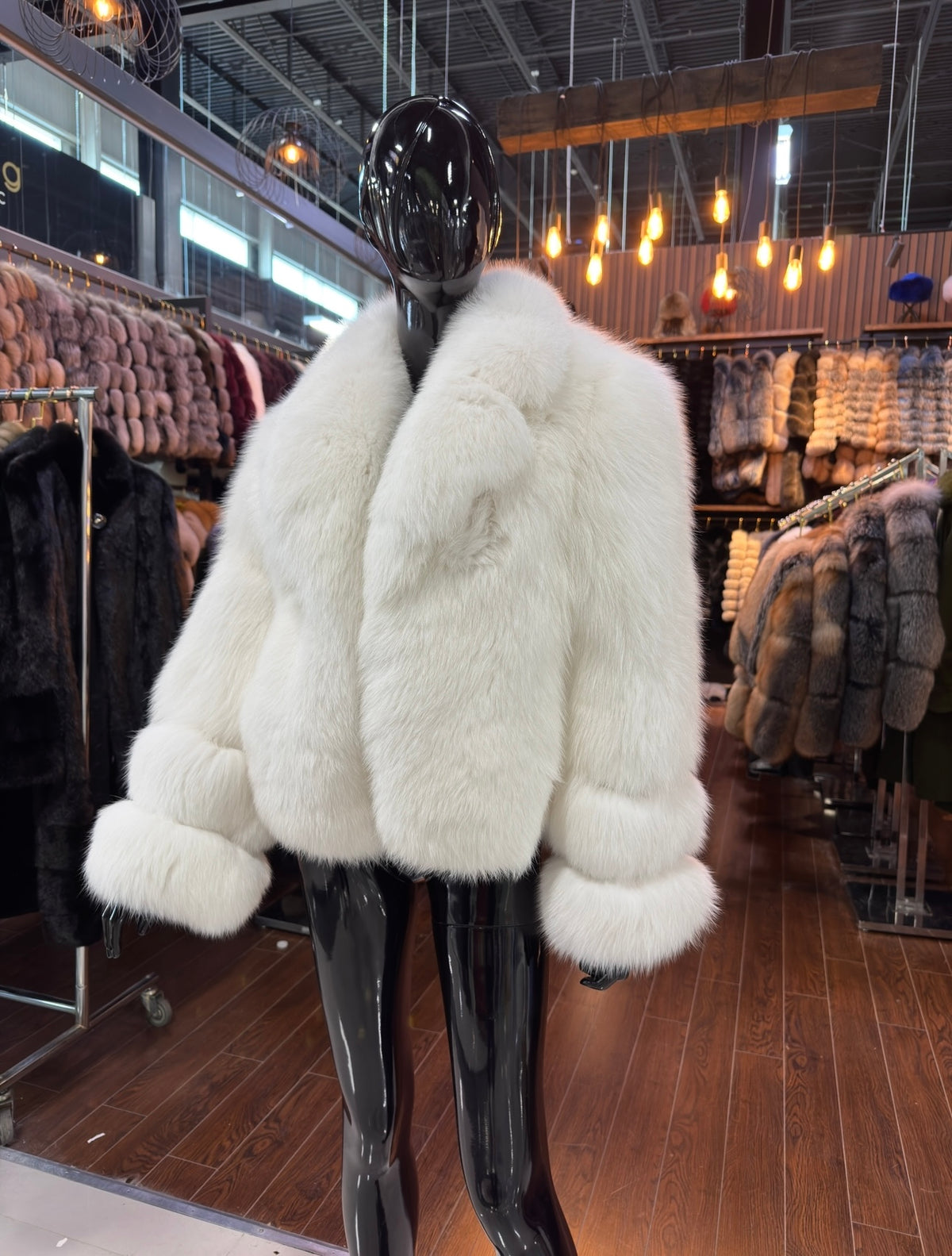 White Fox Fur Luxury Jacket – Single-Piece Precious Fur, Women’s Fashion