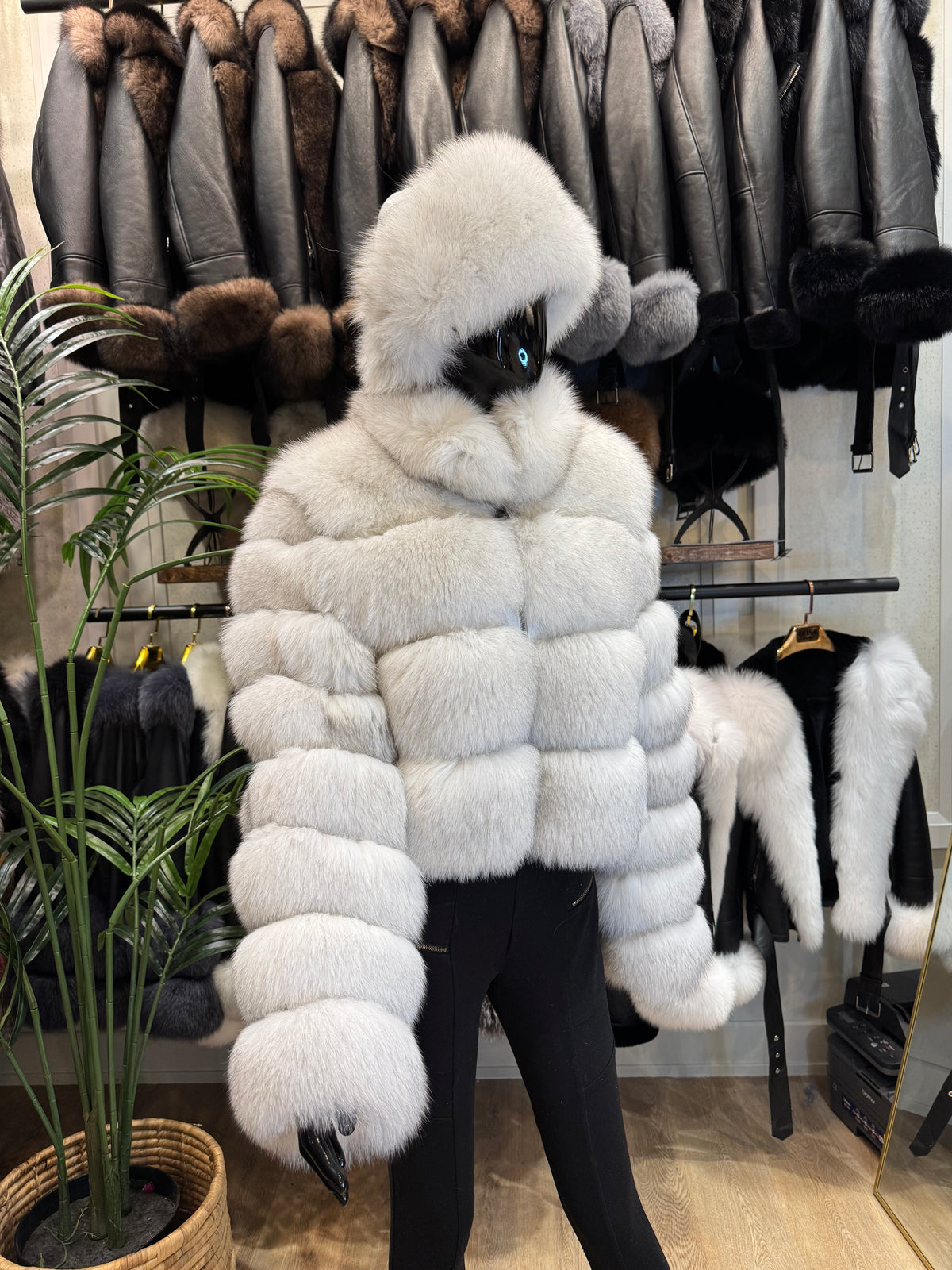 Natural White Fox Fur Jacket