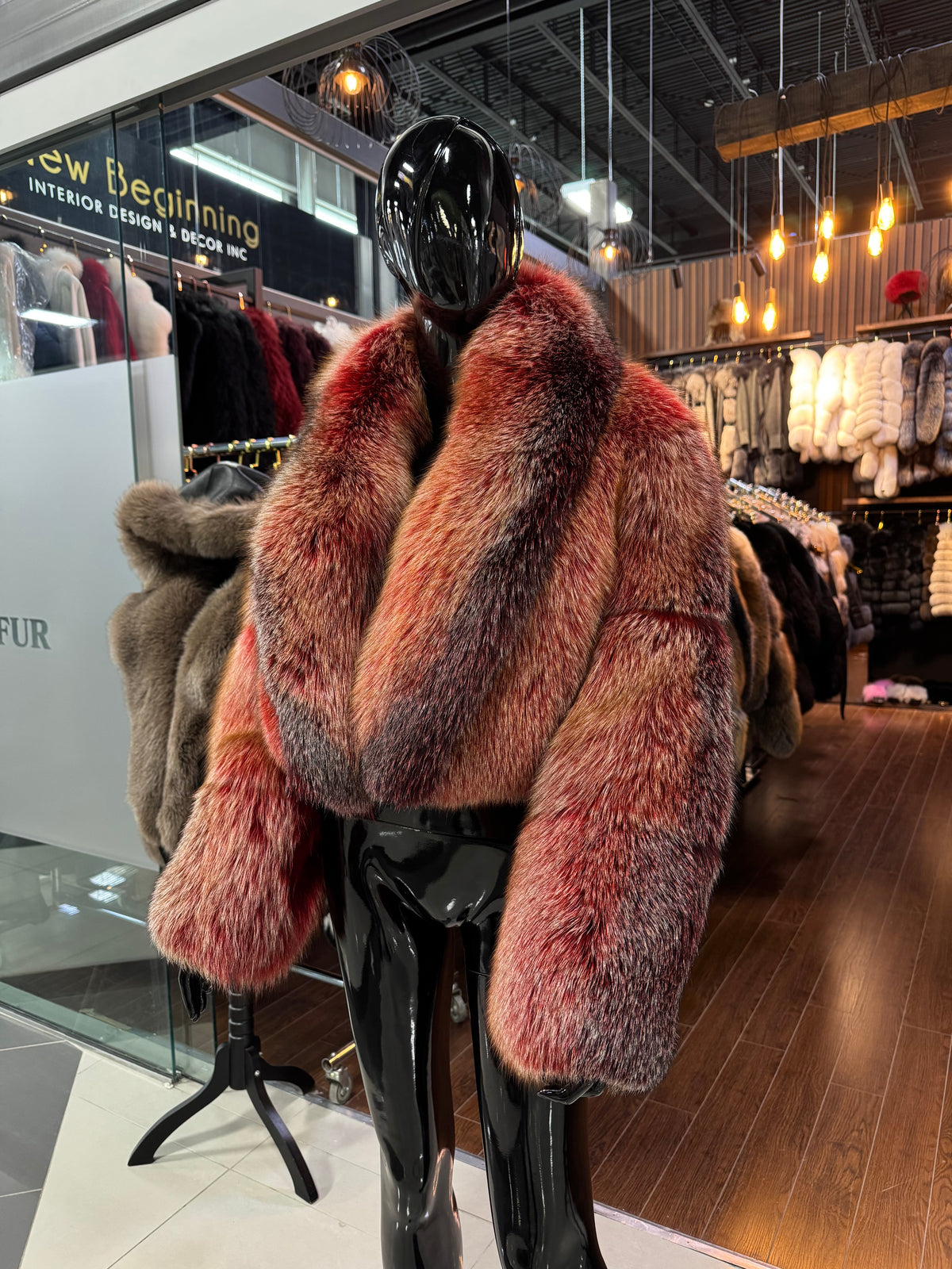 Premium Red Fox Fur Jacket – Exclusive Custom Color