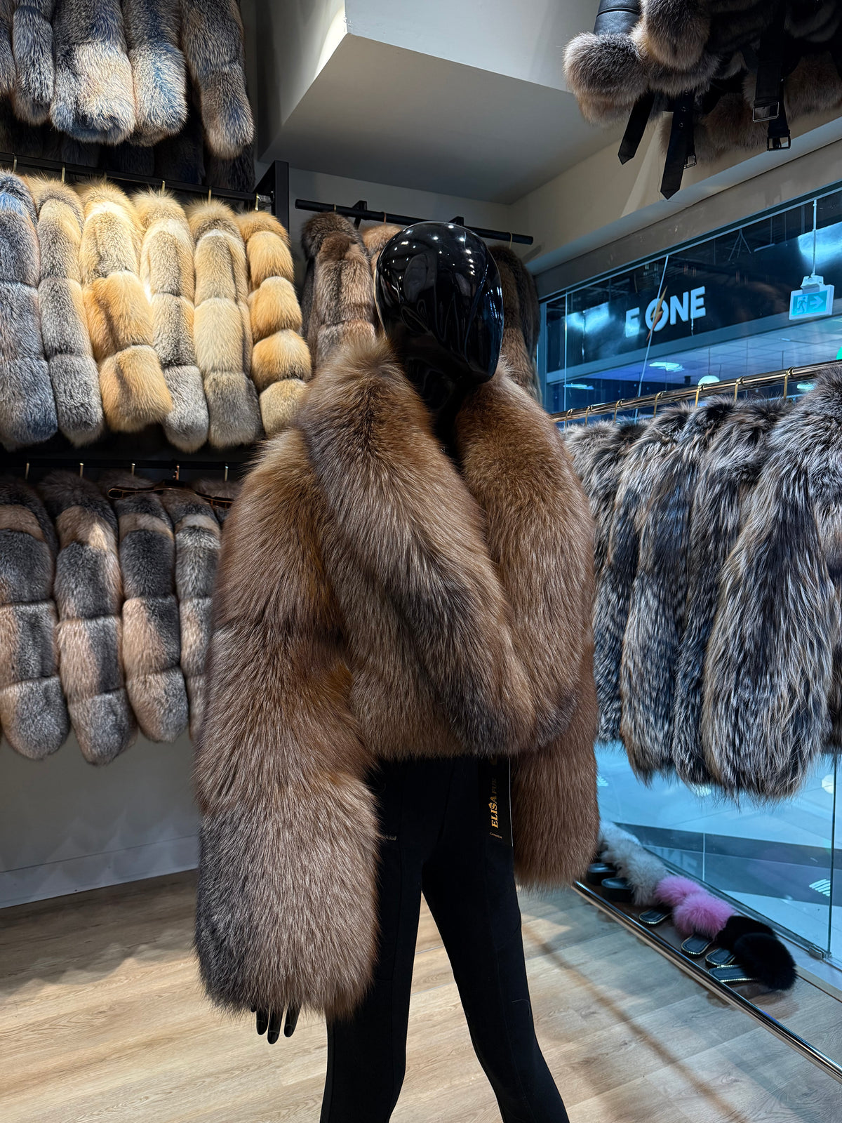 Luxury Dark Brown Fox Fur Jacket – Genuine Fox Fur Coat – Handmade Natural Fur Outerwear for Women