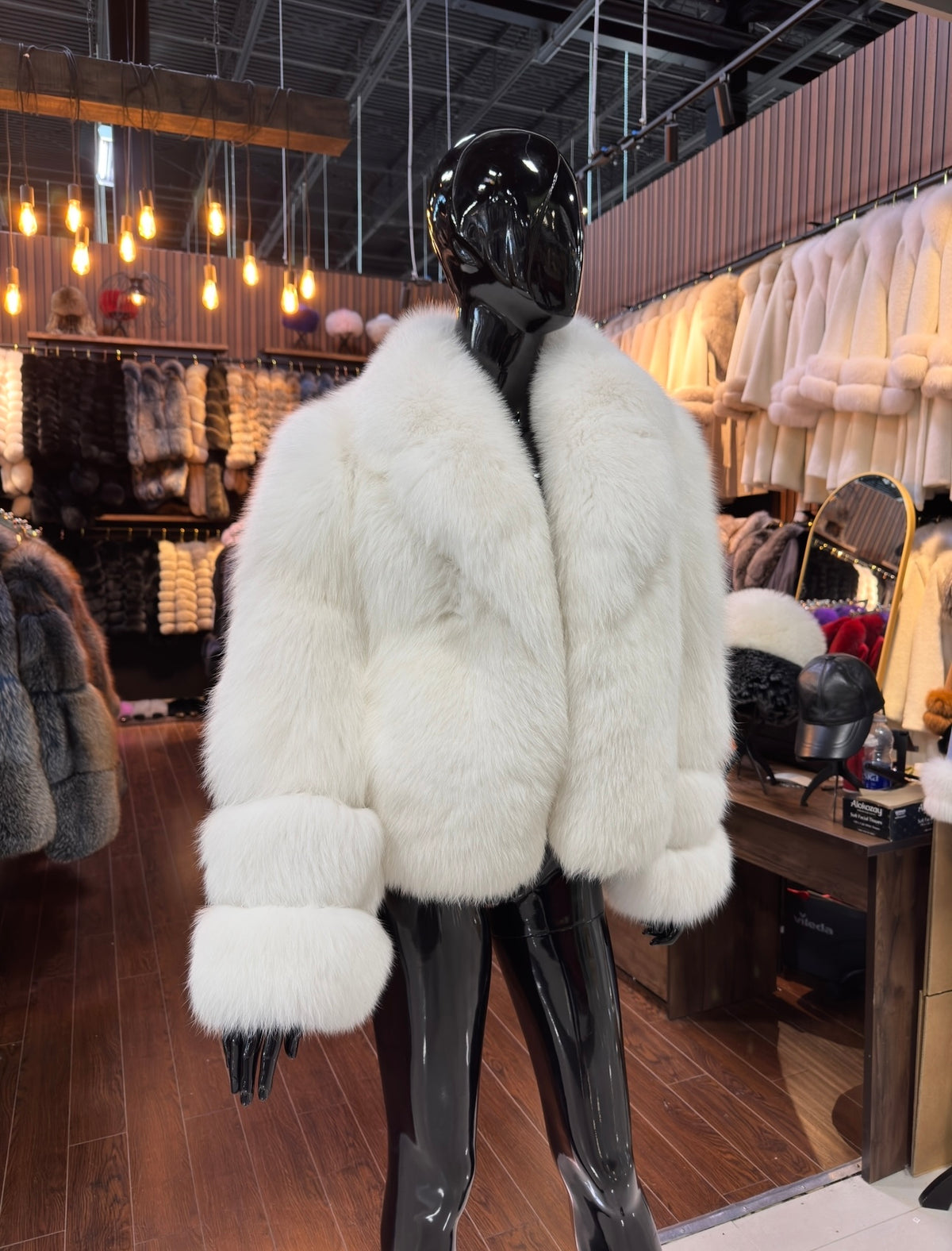 White Fox Fur Luxury Jacket – Single-Piece Precious Fur, Women’s Fashion