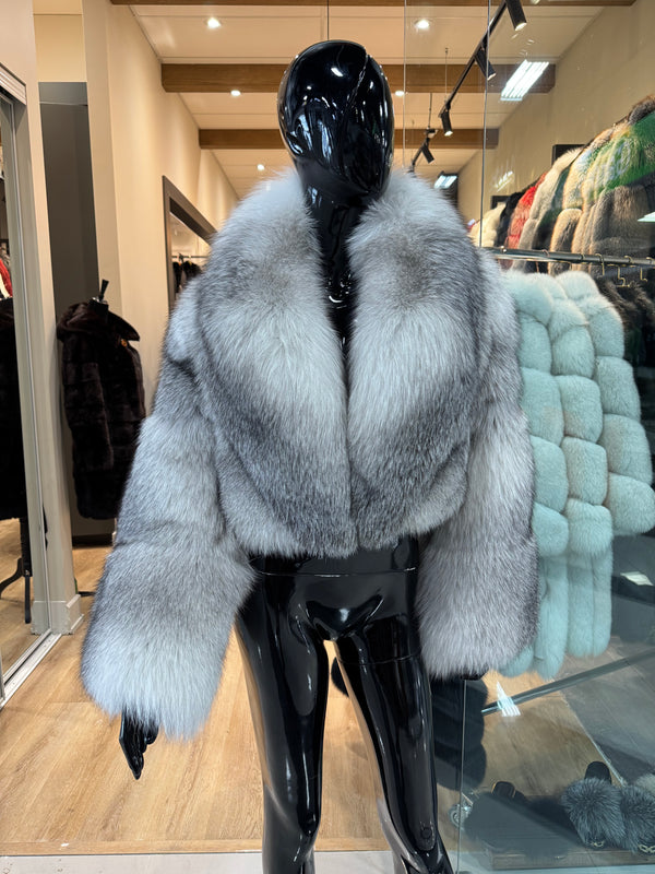 Large Collar Fox Fur Coat