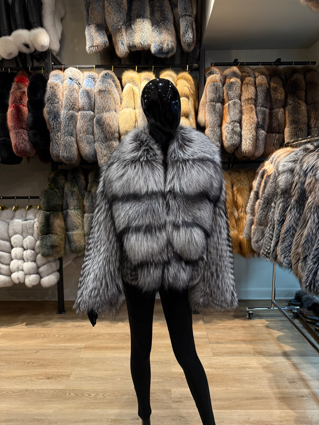 Luxury Silver Fox Fur Jacket – Exclusive Limited Edition