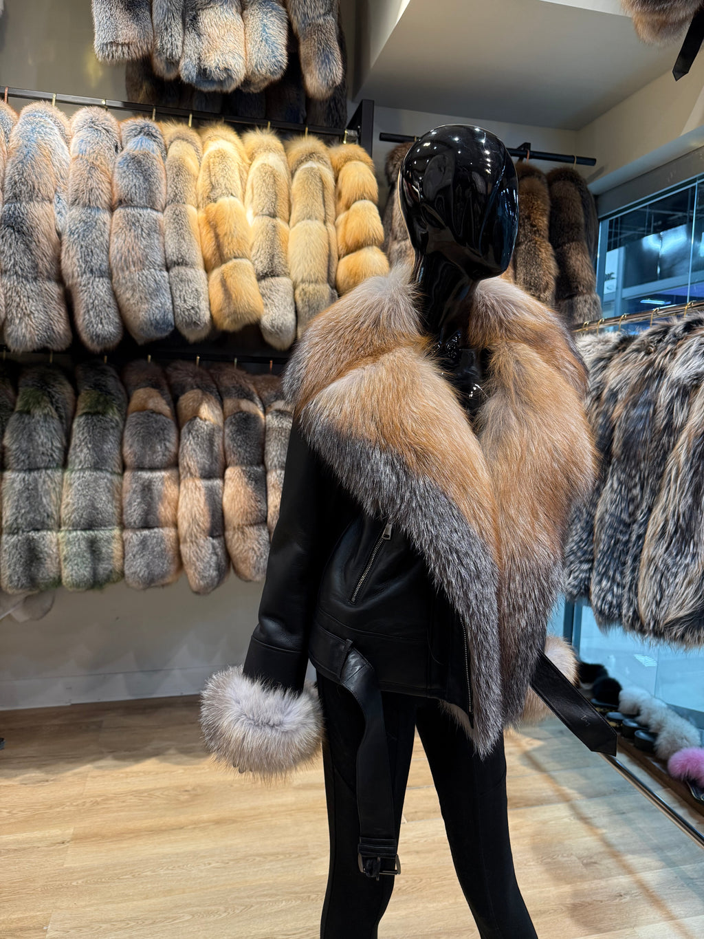Natural Color  Fox Fur Jacket