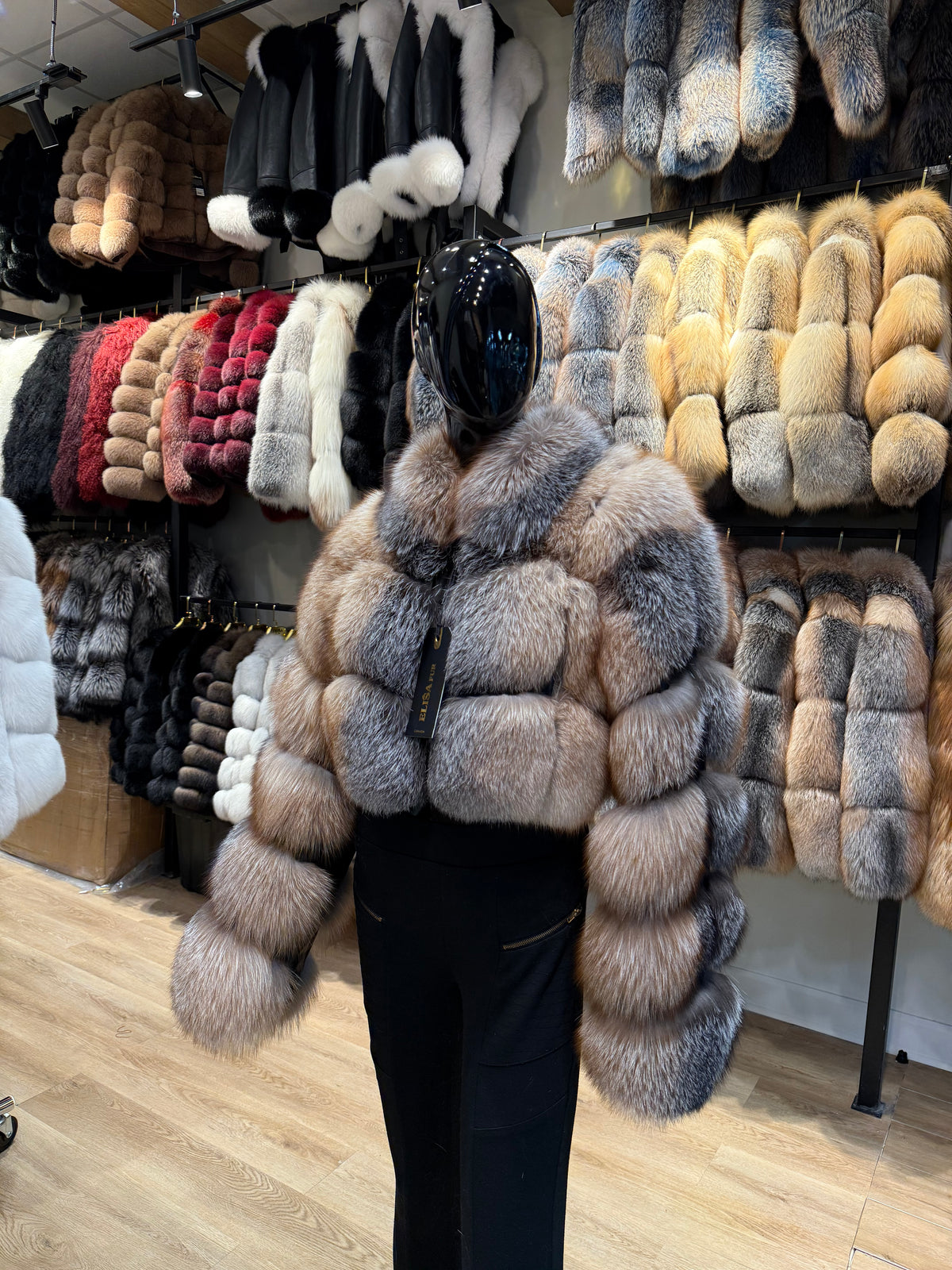 Natural Frost Fox Fur Jacket – Exclusive Luxury Design