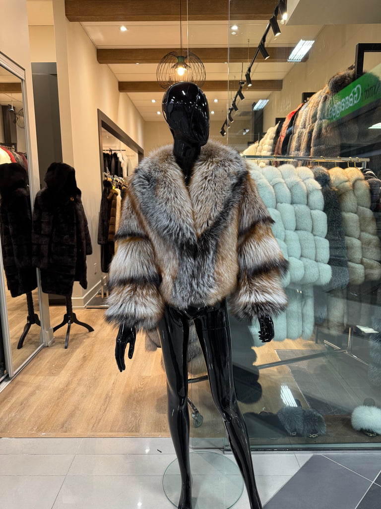 Natural Fox Fur Jacket – Luxury Handmade Fur Coat – Women’s Winter Outerwear – Unique Fox Fur Fashion
