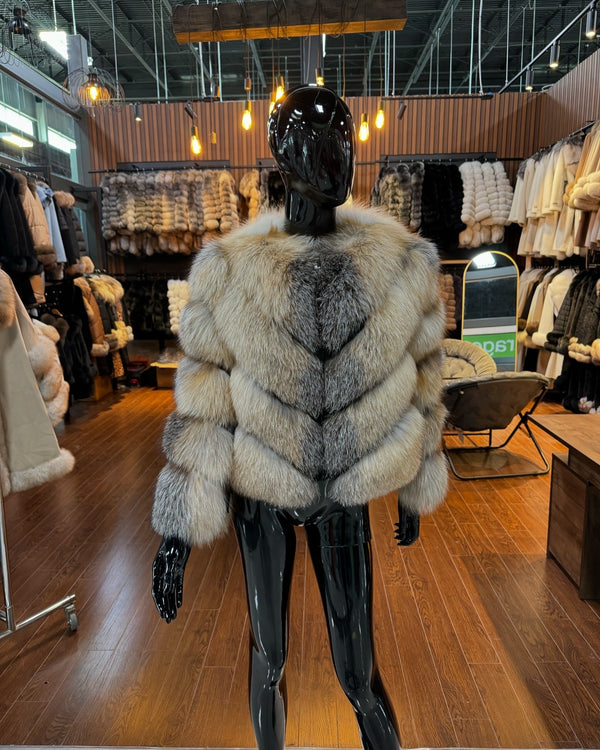 Natural Colored Fox Fur jacket