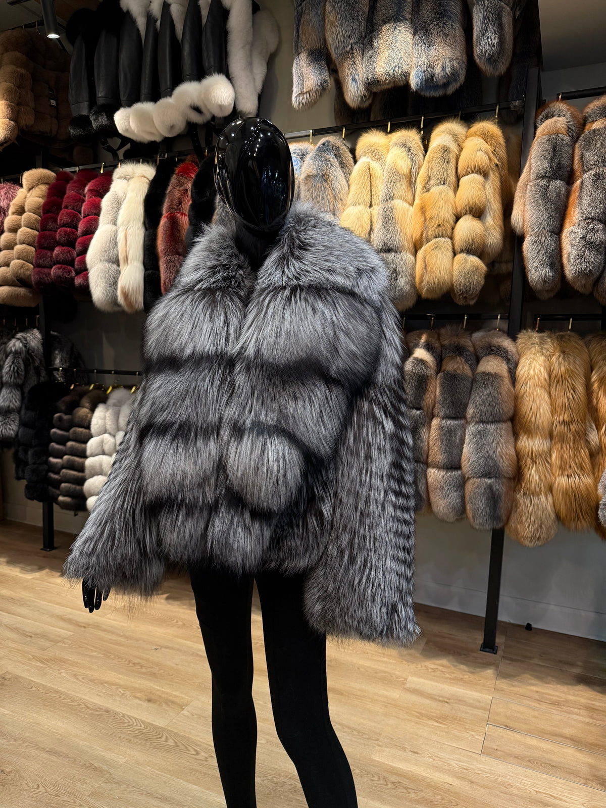 Luxury Silver Fox Fur Jacket – Exclusive Limited Edition