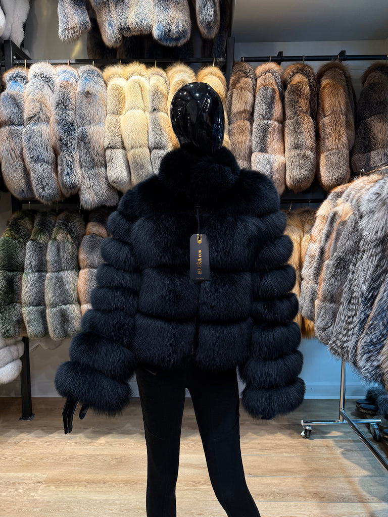 Black Fox Fur Jacket