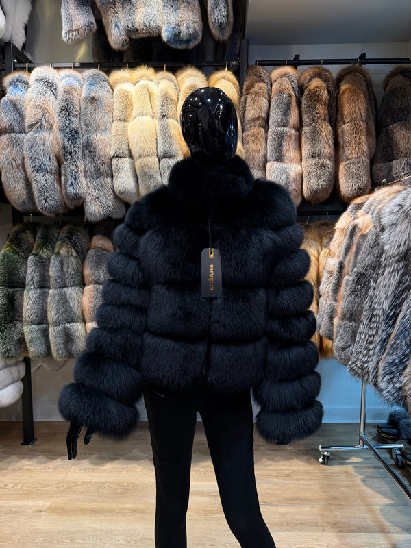 Black Fox Fur Jacket