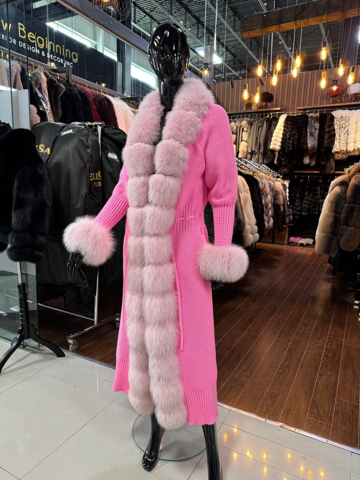 Luxury Fox Fur & Special Knitted Fabric Cardigan