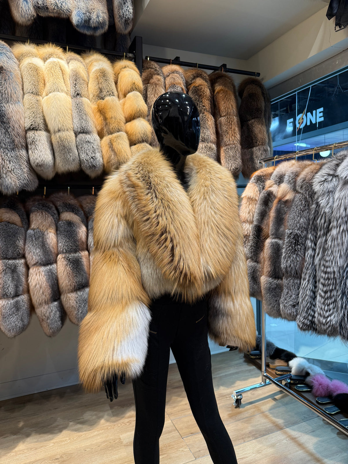 Natural Gold Fox Fur – One Piece Full Fur Special Design Luxury Jacket
