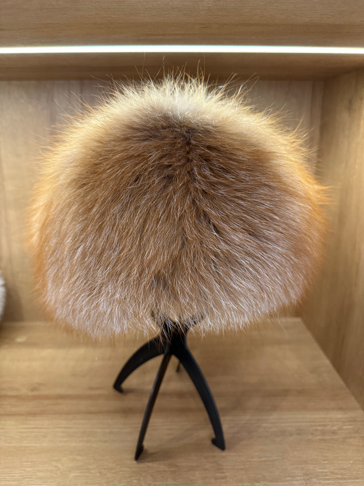 Natural Fox Fur & Genuine Leather Luxury Hat