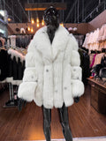 Exclusive Design Dalmatian White Fox Fur Jacket
