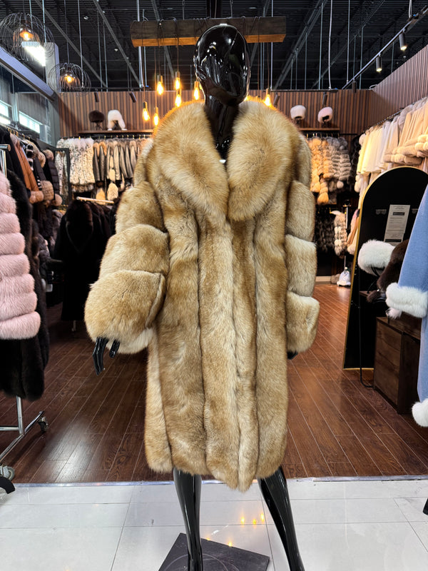 Natural Color Fox Fur Coat