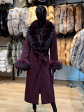 Luxury Genuine Fox Fur & Cashmere Coat – Elegant Winter Design