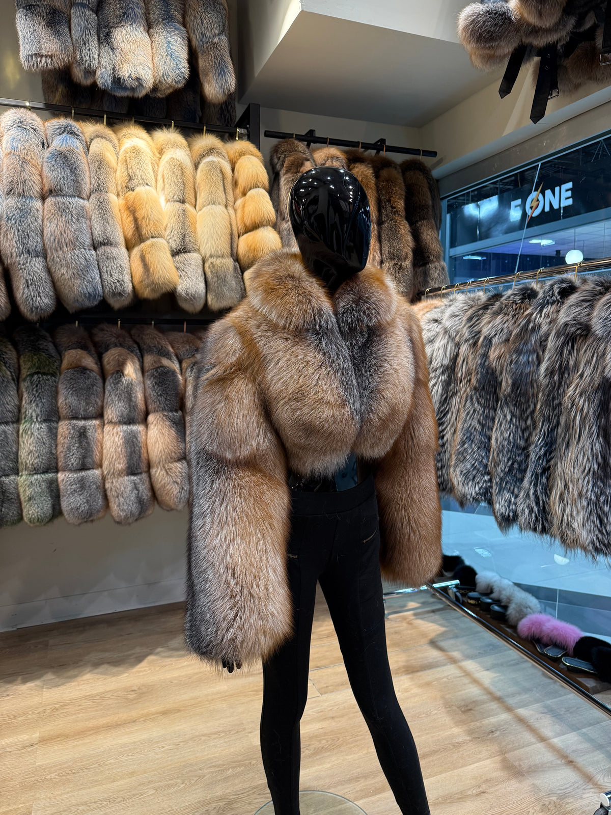 Natural Color One-Piece Genuine Fox Fur Jacket – Exclusive Design