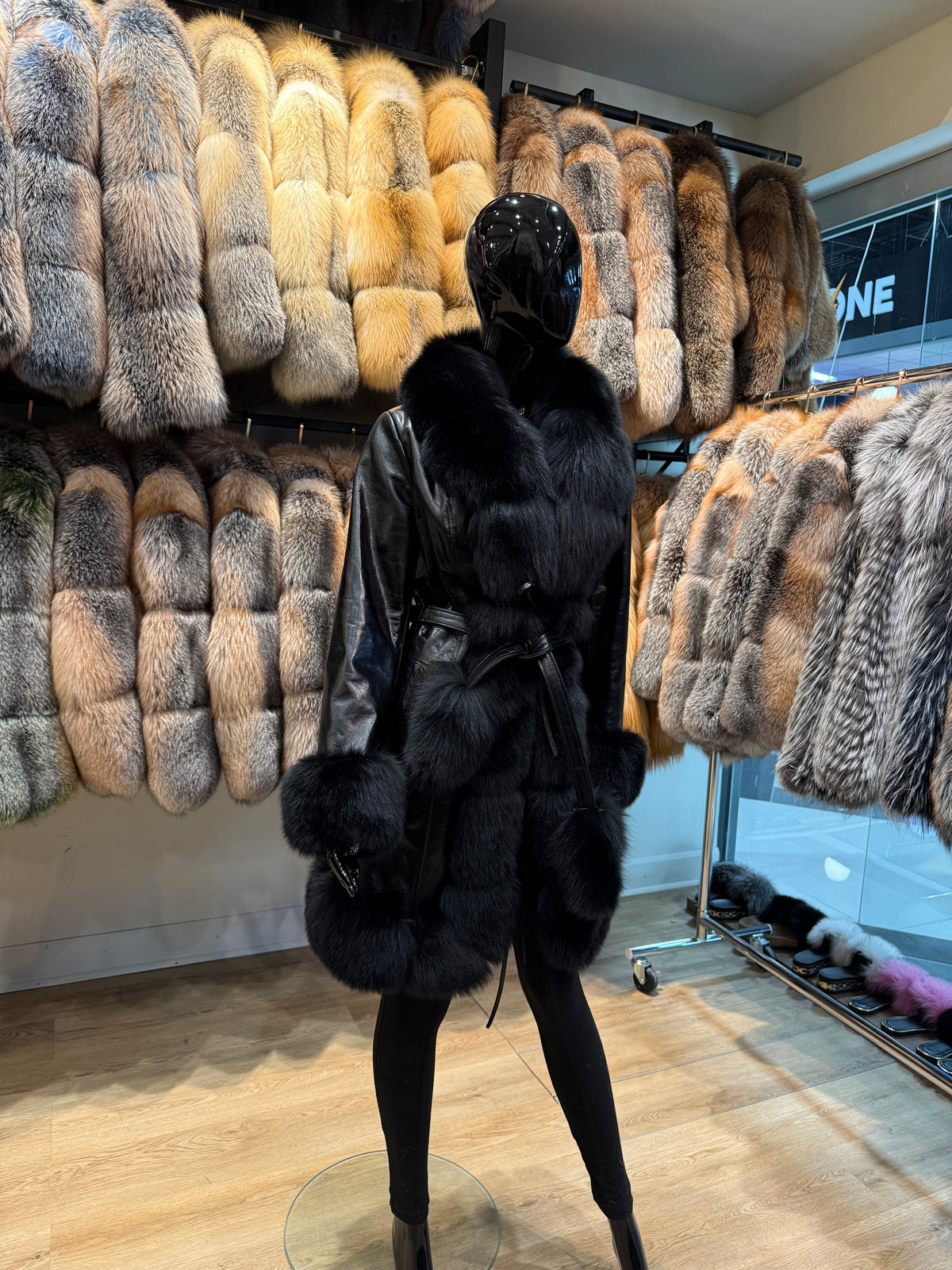 Luxury Fox Fur & Genuine Leather Coat – Real Fox Fur Leather Winter Coat – Handmade Luxury Fur Jacket – Premium Fur Outerwear