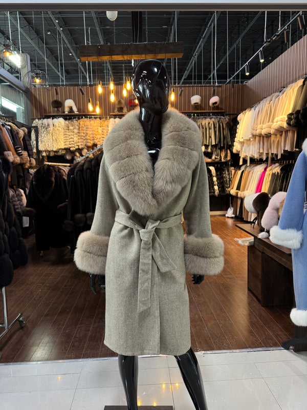 Fox Fur and Alpaca Fabric Coat