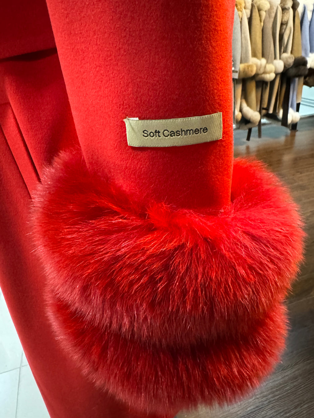 Red Fox Fur and Cashmere Fabric
