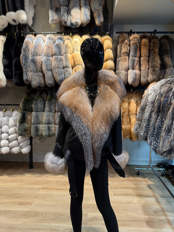 Natural Color  Fox Fur Jacket