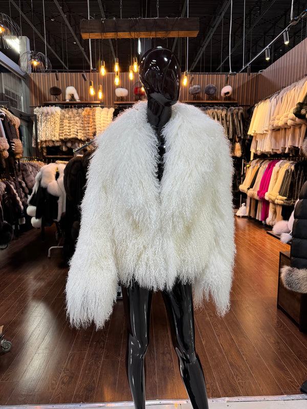 White Tibetan Fur Jacket