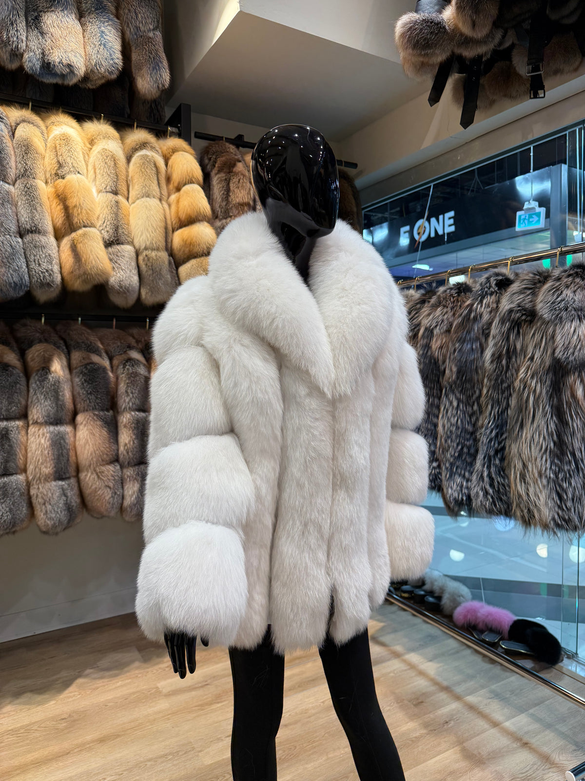 Snow White Genuine Fox Fur Jacket -Luxury Winter Coat
