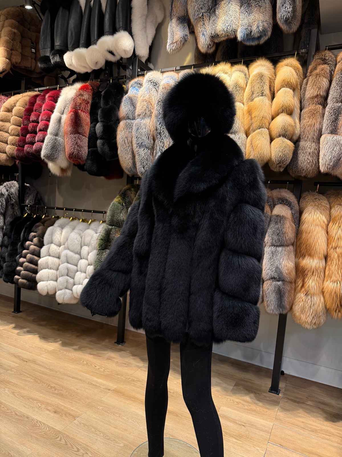 Black Fox Fur Jacket – Timeless Luxury & Elegance