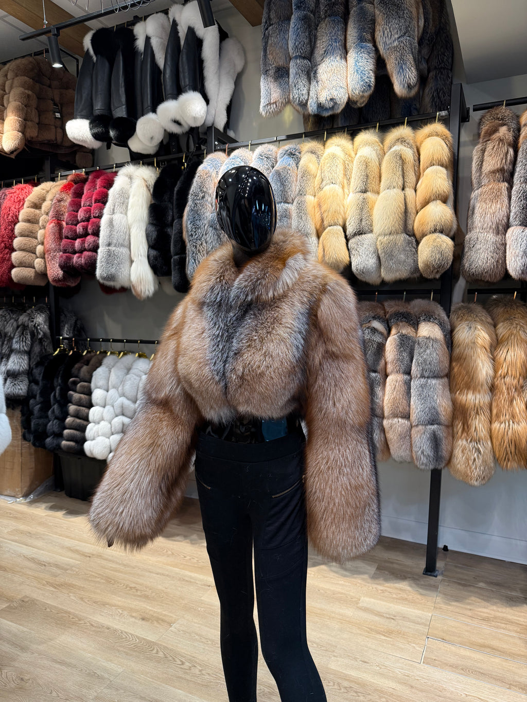 Natural Color One-Piece Genuine Fox Fur Jacket – Exclusive Design