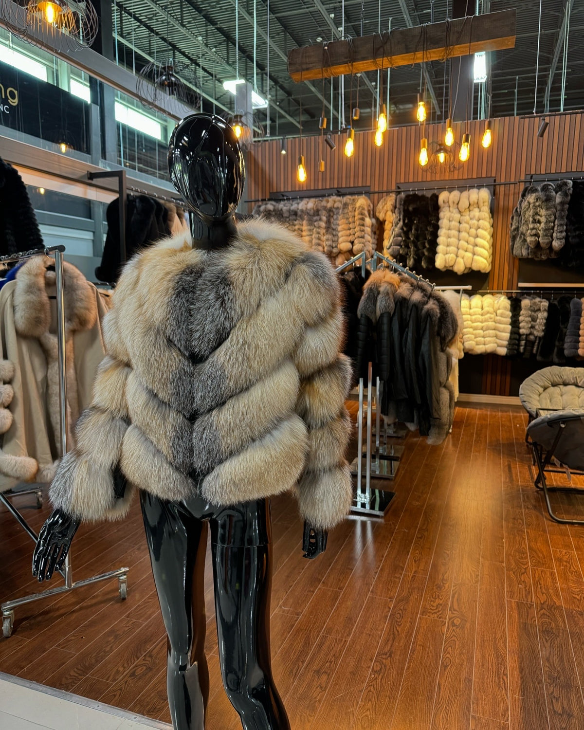 Natural Colored Fox Fur jacket