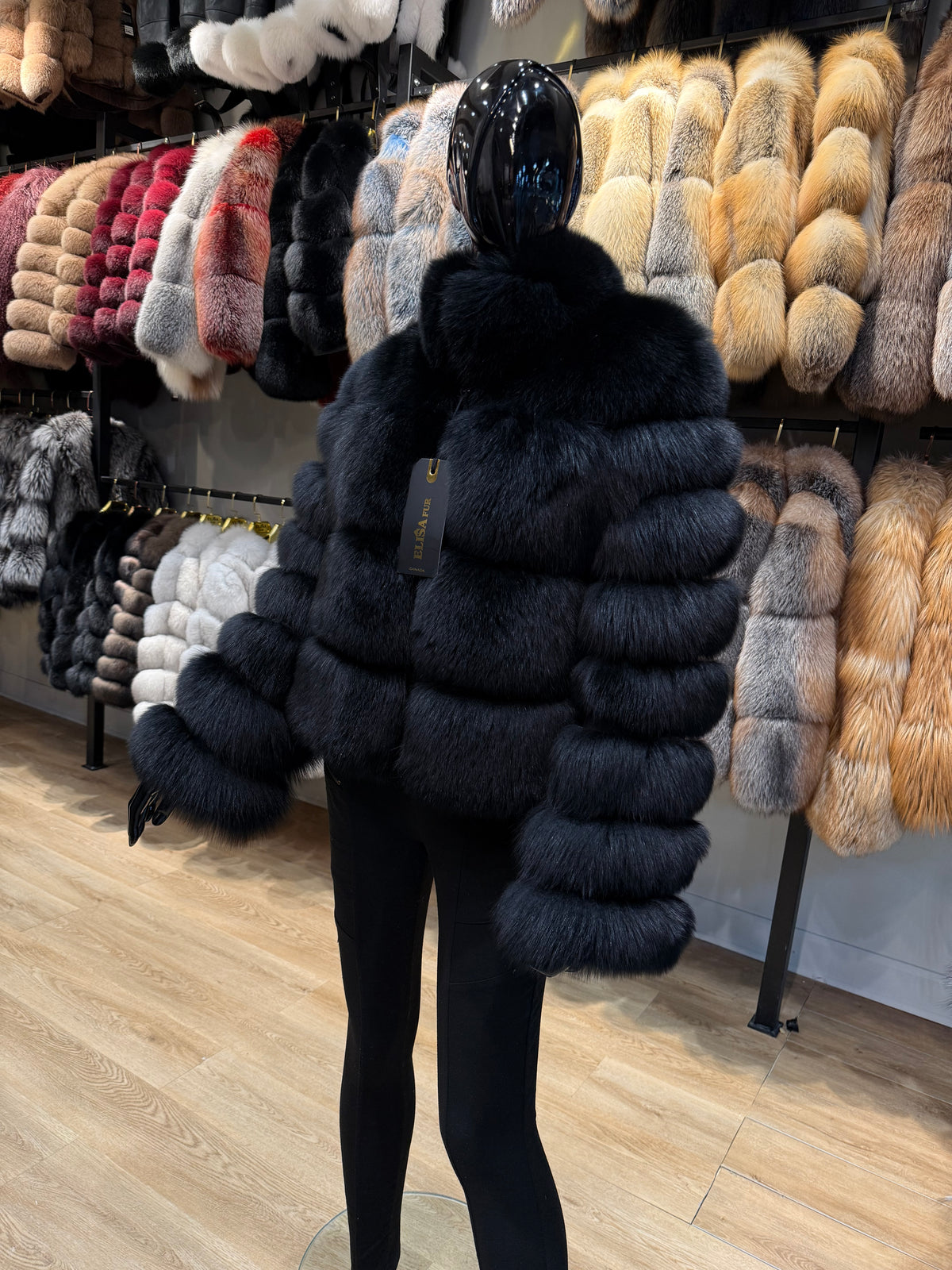 Black Fox Fur Jacket