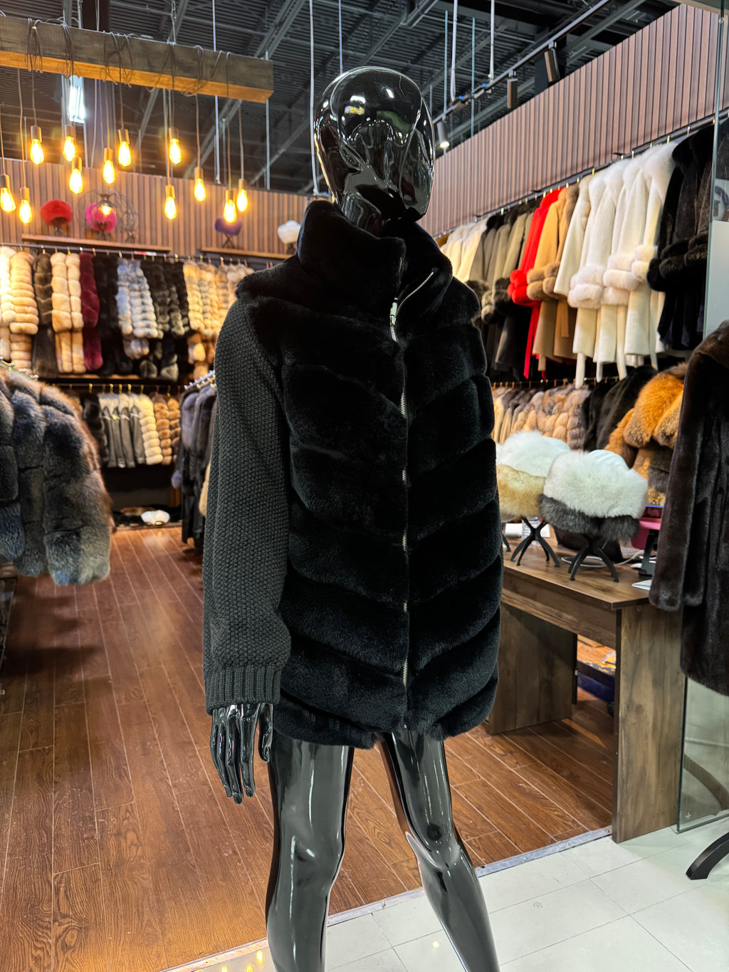 Luxury Rex Rabbit & Fox Fur Jacket – Genuine Fur Designer Coat