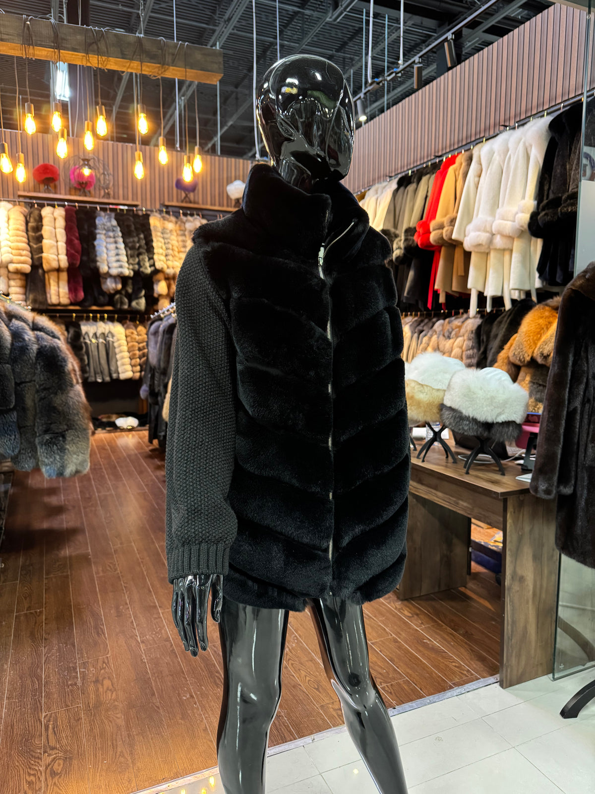 Luxury Rex Rabbit & Fox Fur Jacket – Genuine Fur Designer Coat
