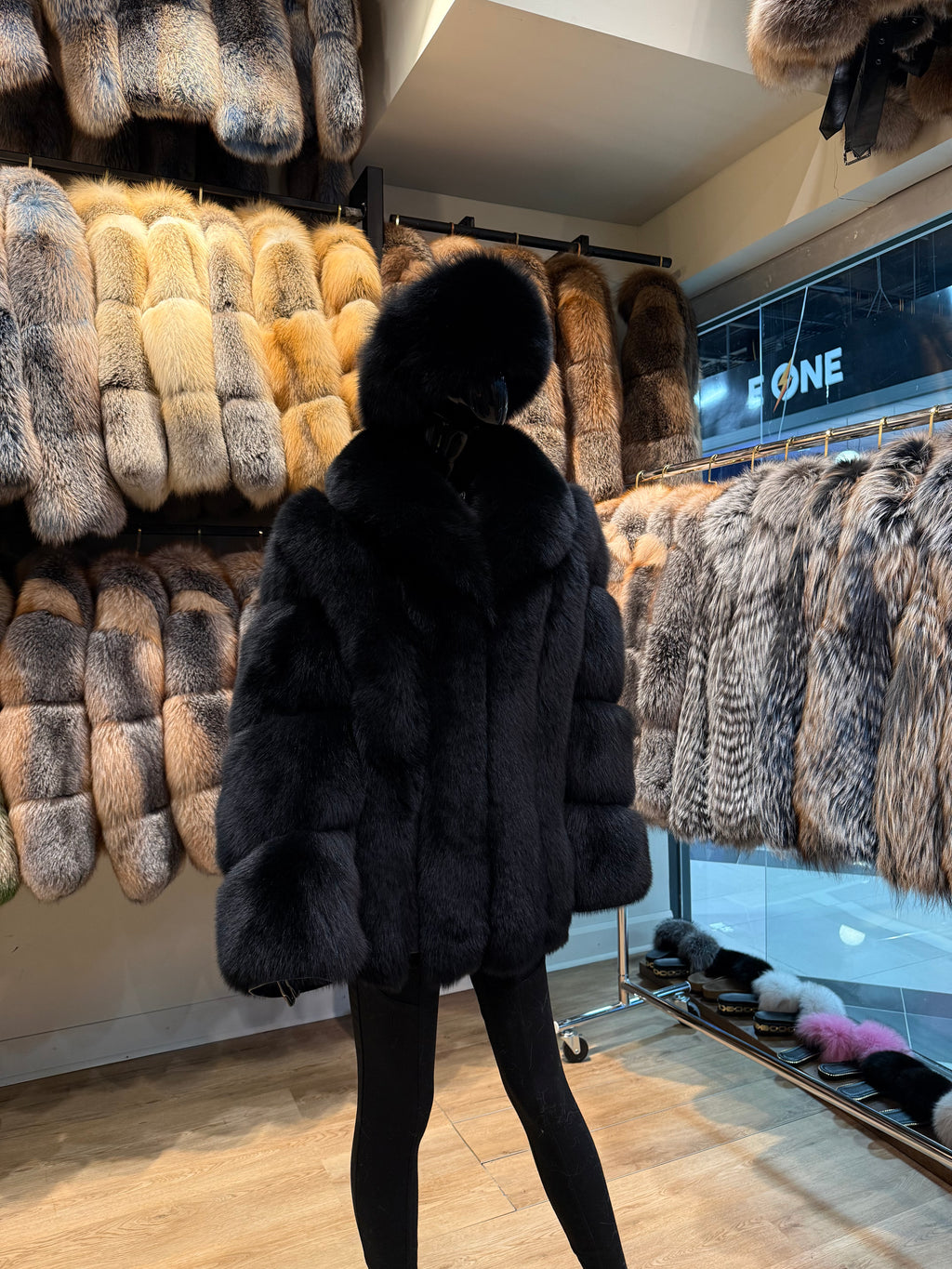Black Fox Fur Jacket – Timeless Luxury & Elegance