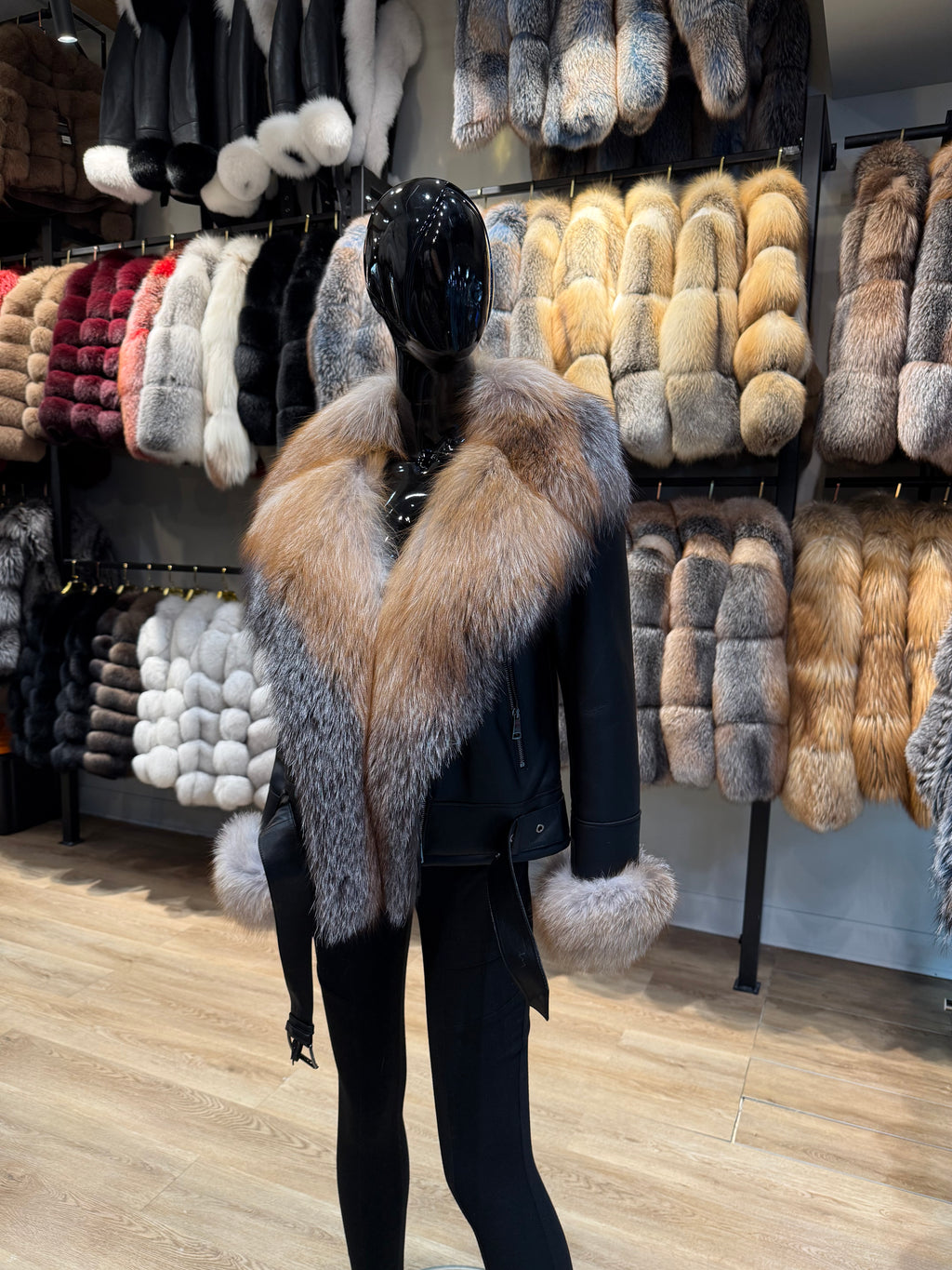 Natural Color  Fox Fur Jacket
