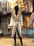 Exclusive Fox Fur Trimmed Alcantara Coat – Luxury Women’s Designer Jacket