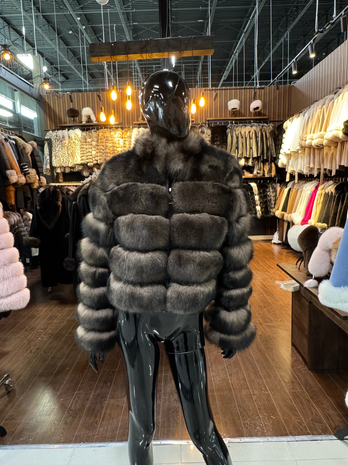 Sable Color Fox Fur Jacket