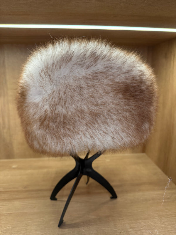 Brown Fox Fur & Genuine Leather Luxury Hat