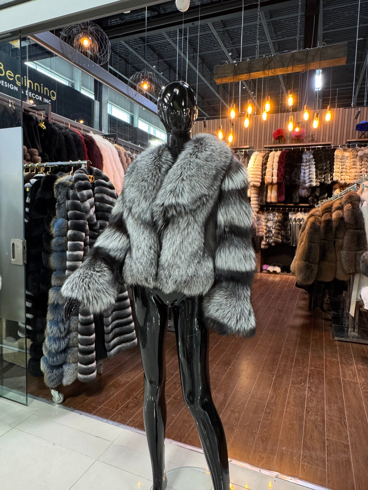 Luxury Silver Fox Fur Jacket – One-Piece Real Fur