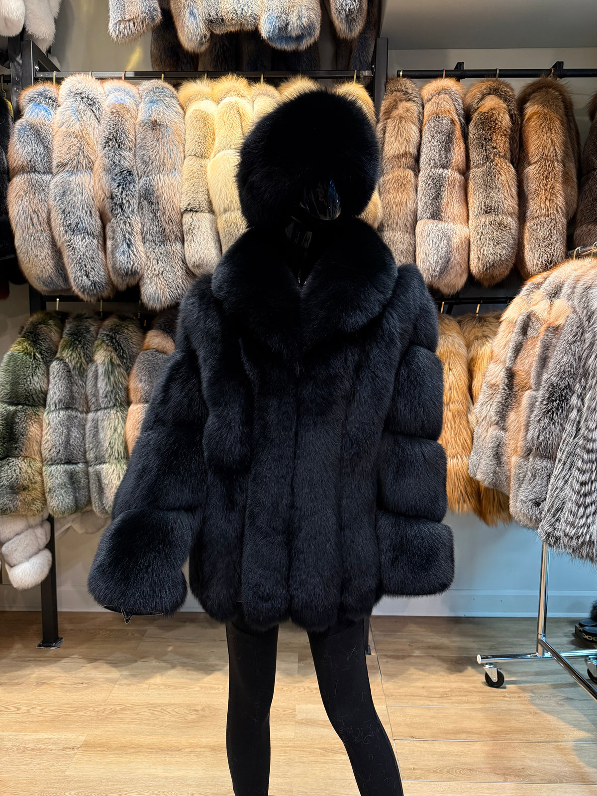 Black Fox Fur Jacket – Timeless Luxury & Elegance