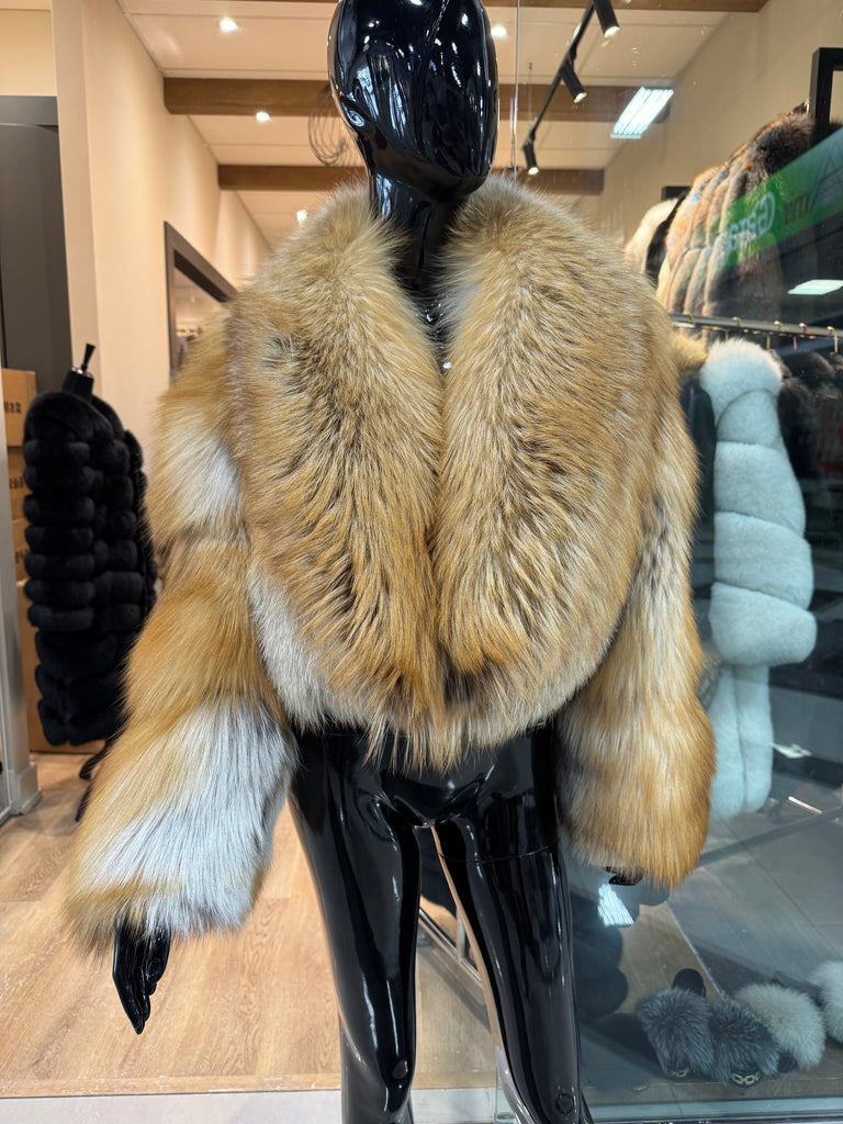 Natural Gold Fox Fur – One Piece Full Fur Special Design Luxury Jacket