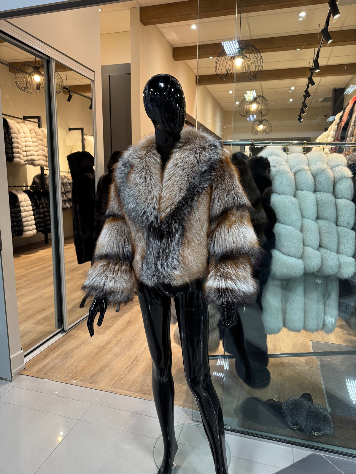 Natural Fox Fur Jacket – Luxury Handmade Fur Coat – Women’s Winter Outerwear – Unique Fox Fur Fashion