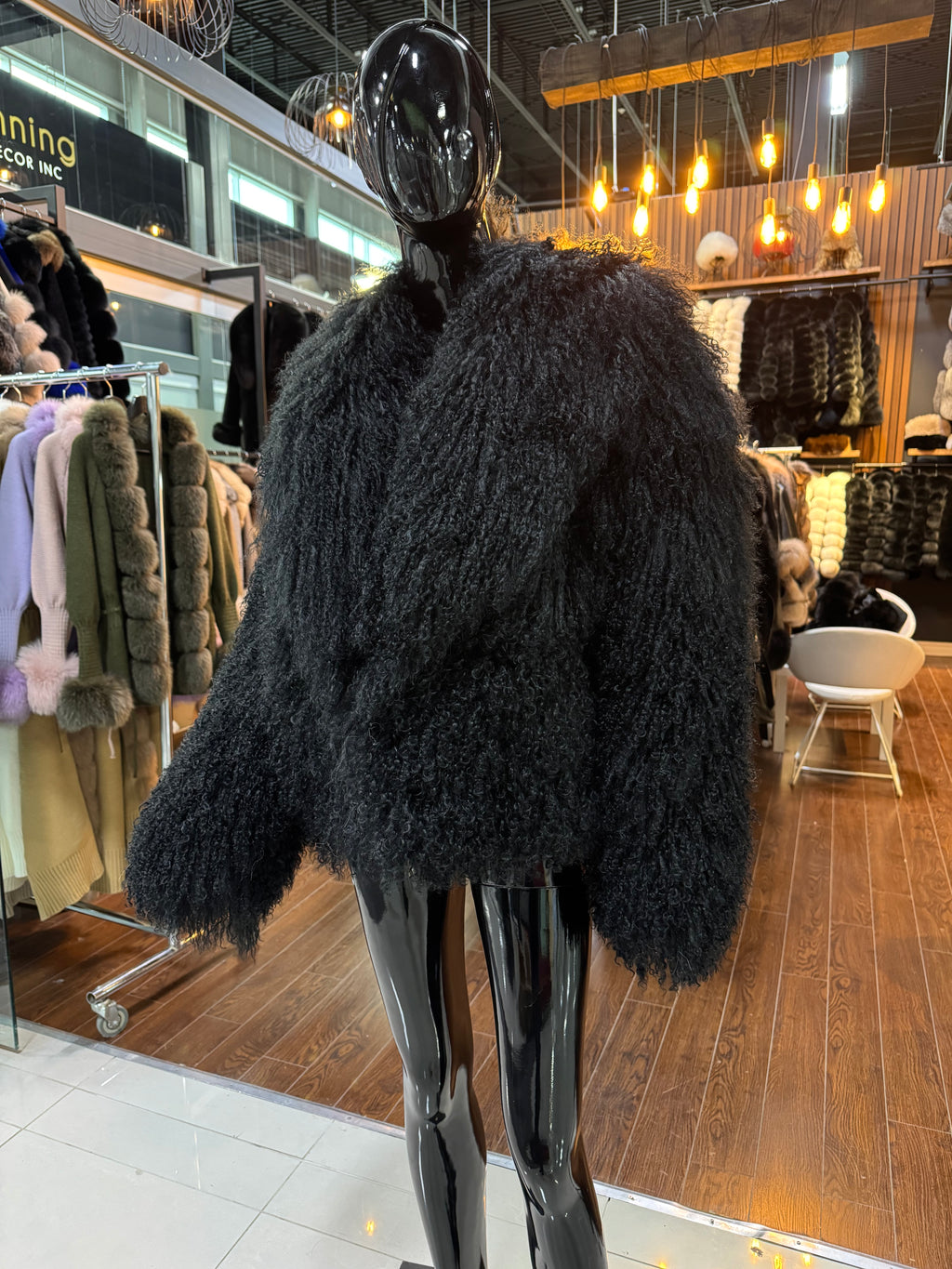 Black Tibetan Lamb Fur Jacket