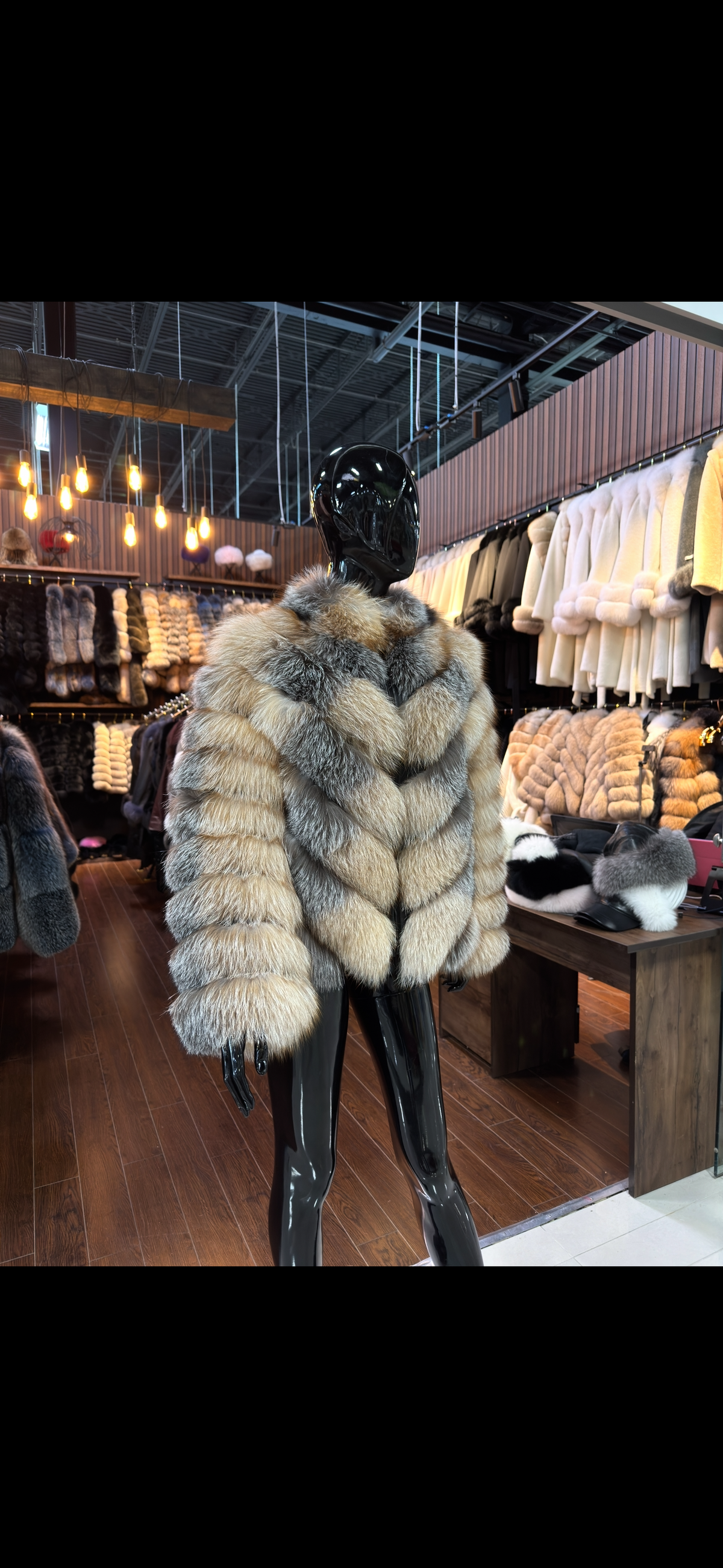 Natural Fox Fur Luxury Women’s Jacket – 100% Real Fur, Handmade