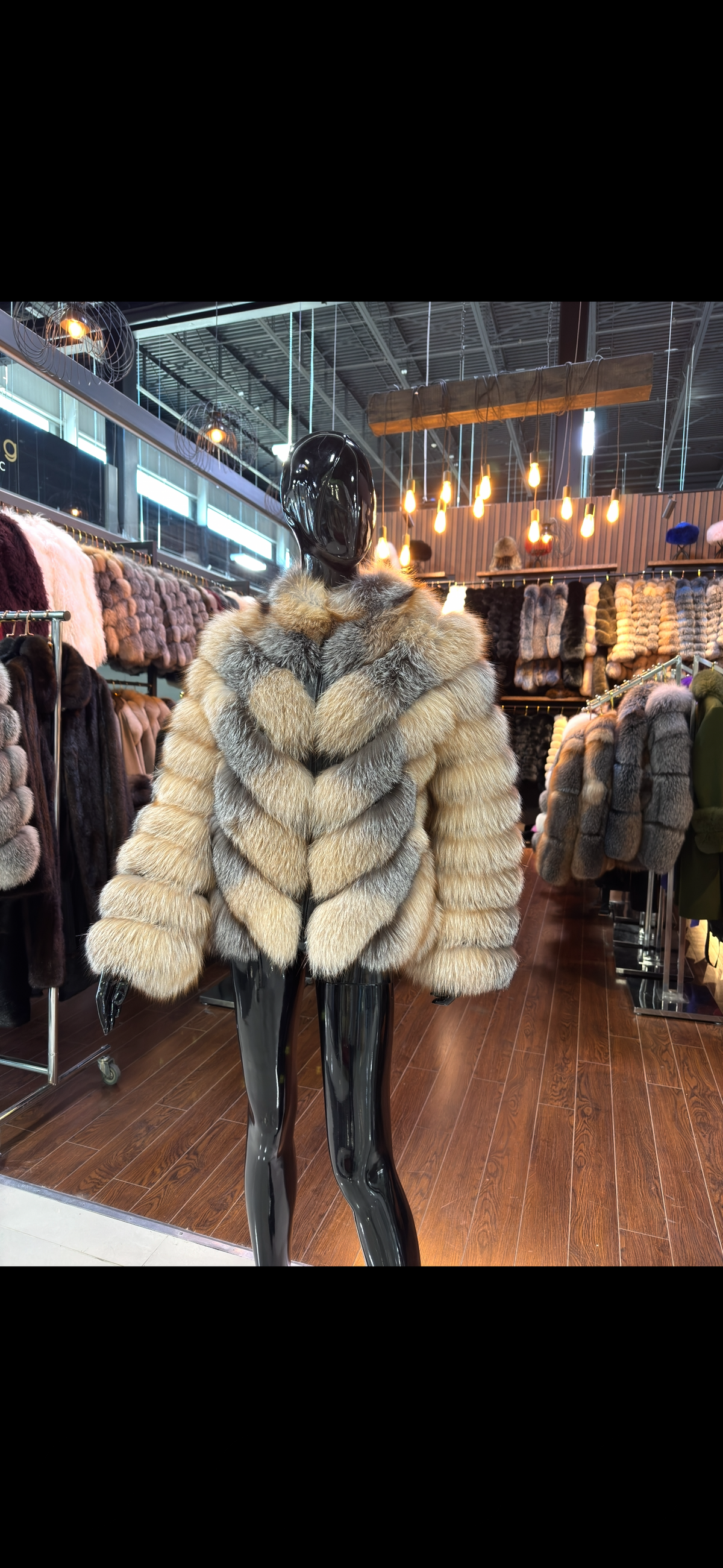 Natural Fox Fur Luxury Women’s Jacket – 100% Real Fur, Handmade