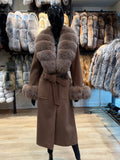 Brown Fox Fur & Cashmere Coat