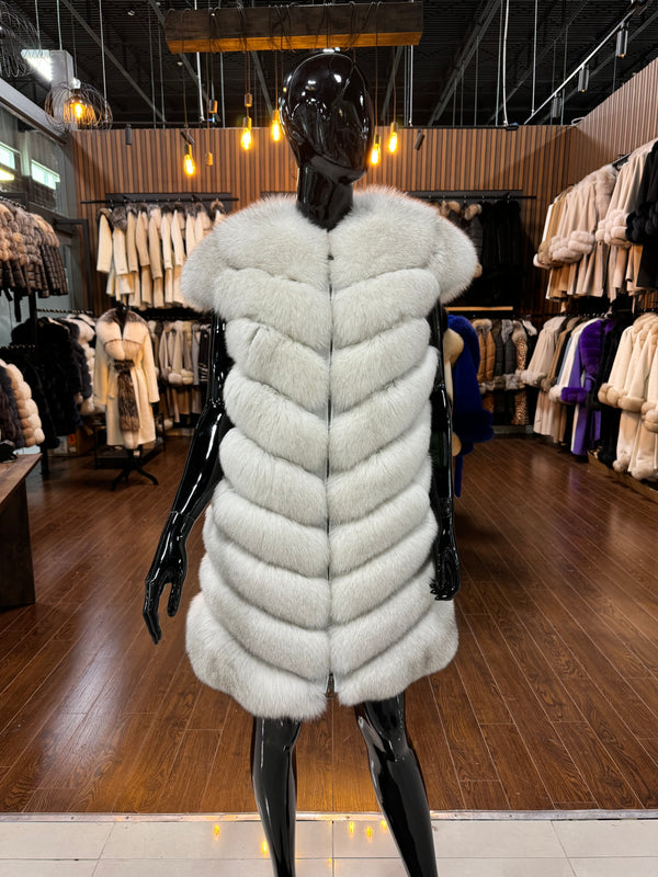 White Fox Fur Vest for Women – Luxury Warm & Stylish Outerwear