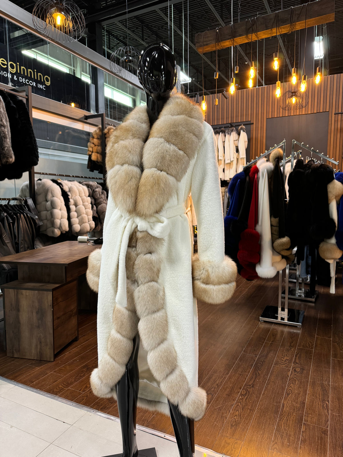 Exclusive Fox Fur Trimmed Alcantara Coat – Luxury Women’s Designer Jacket